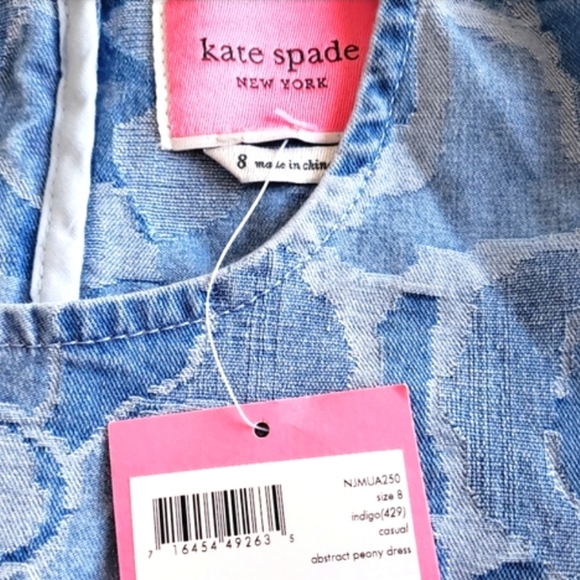 NWT Kate Spade Abstract Peony Denim Dress - Picture 7 of 12